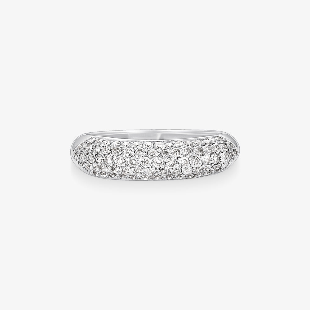 Anel Pavé XIII com Diamantes em Ouro Branco 18K