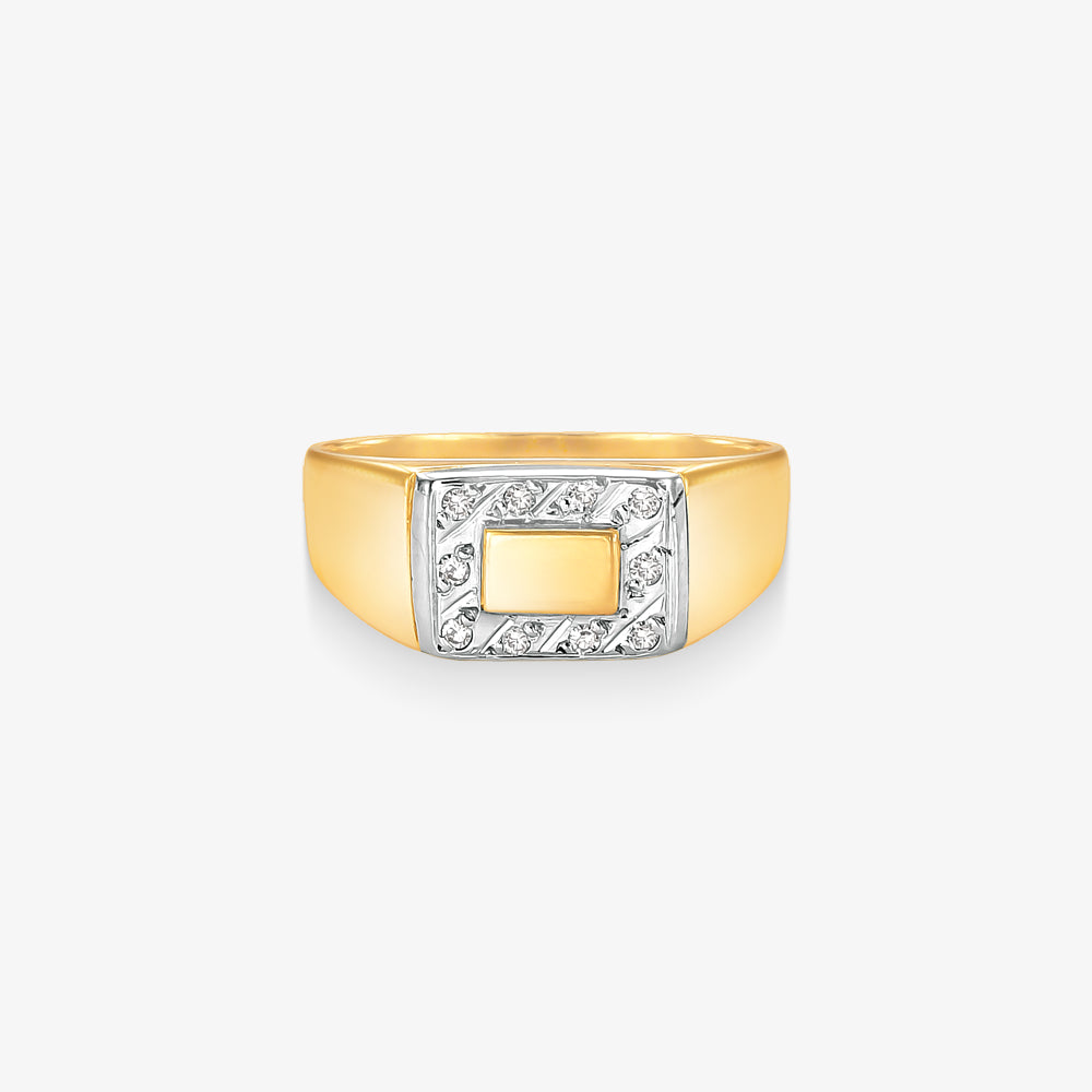 Anel Triunfo com Diamante em Ouro Amarelo 18K