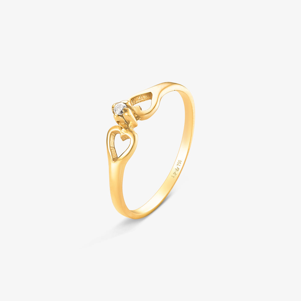 Anel Trace com Diamante em Ouro Amarelo 18K