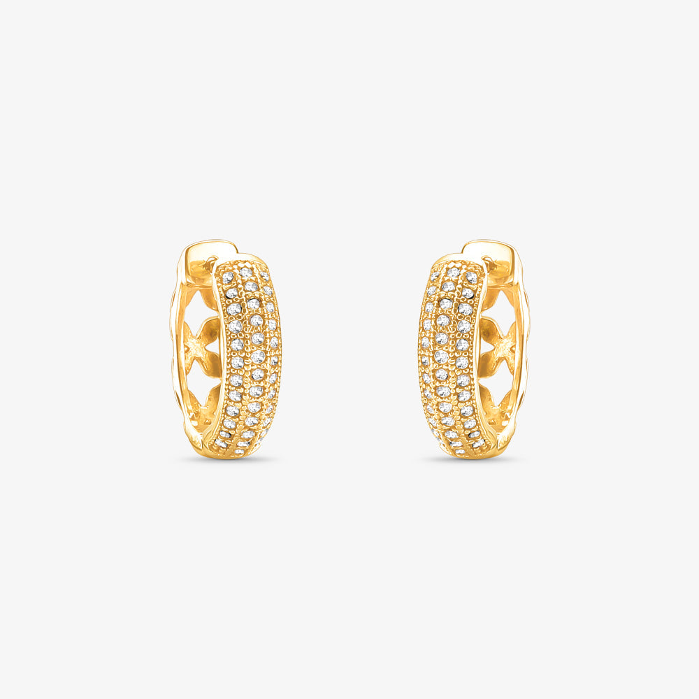 Brinco Argola com Pedras em Ouro Amarelo 18K