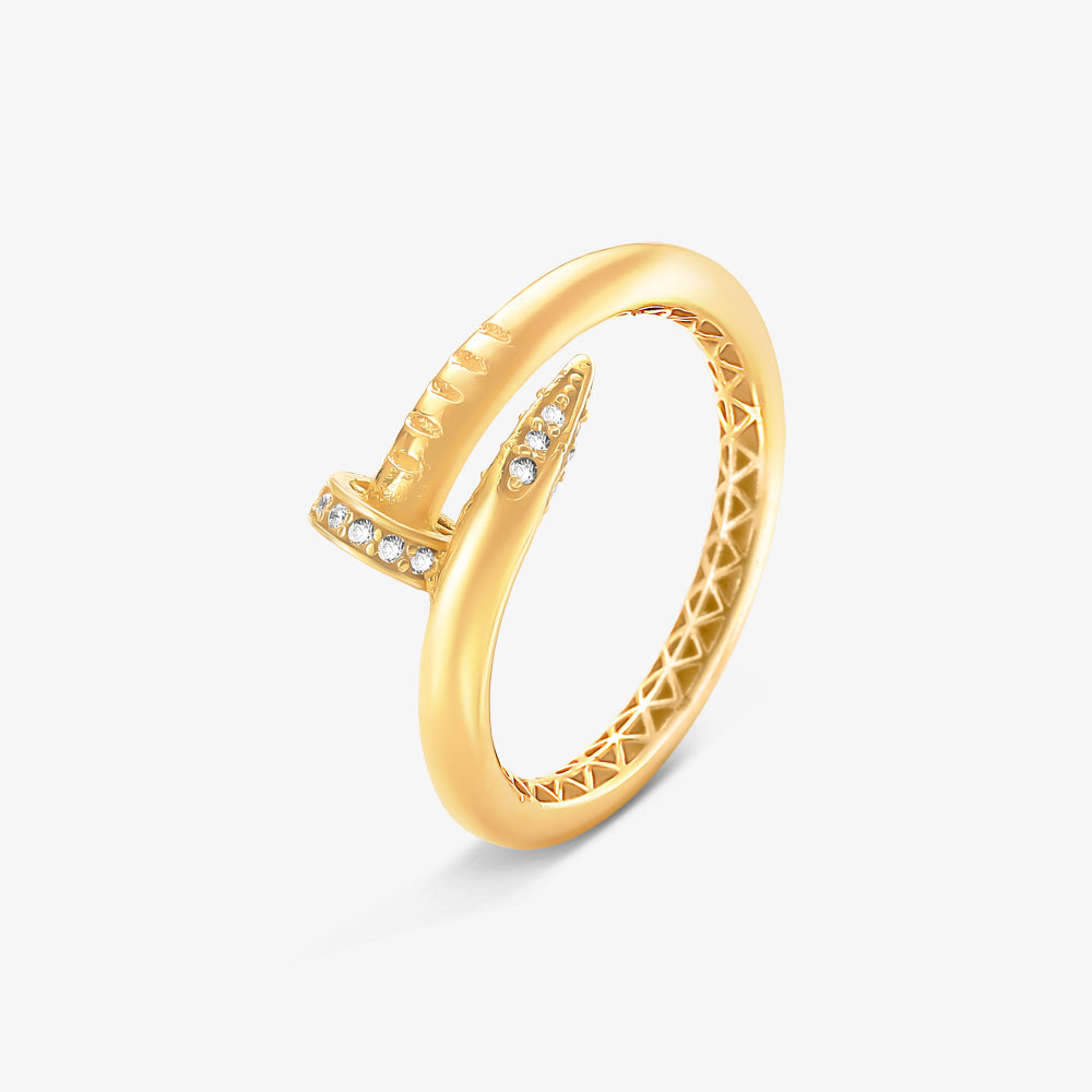 Anel Prego Oco em Ouro Amarelo 18K