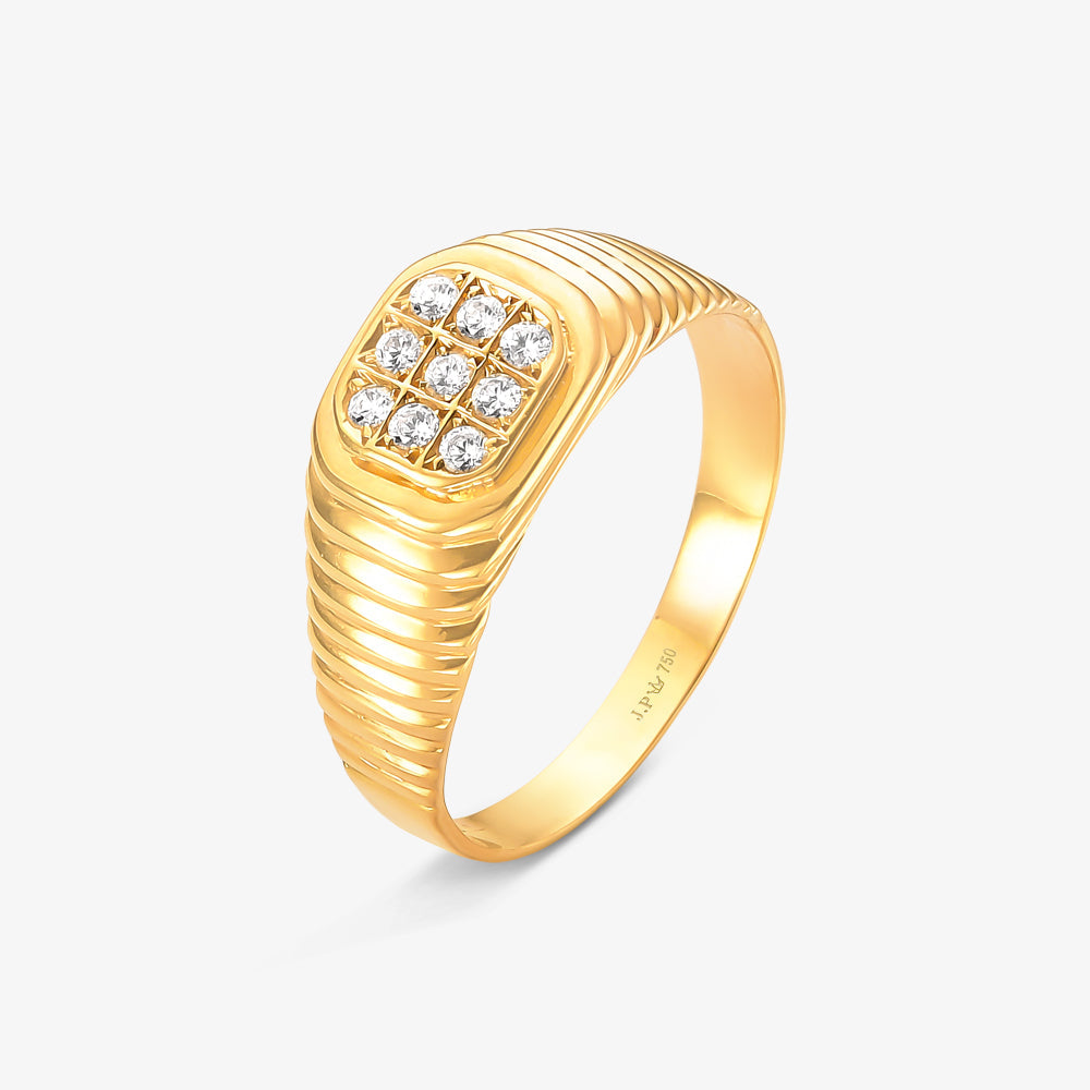 Anel Vento Estampo em Ouro Amarelo  18K