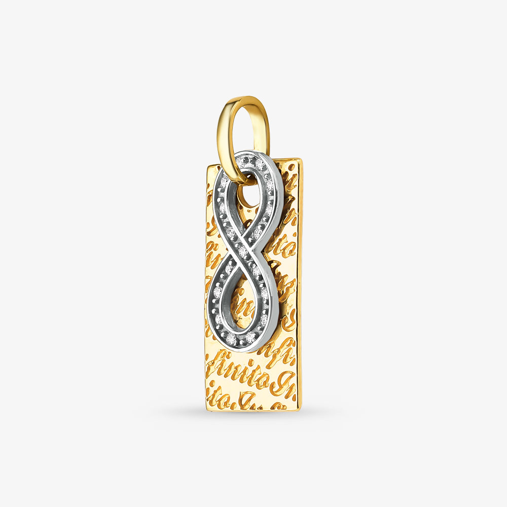 Pingente Infinito com Diamantes em Ouro Amarelo 18K