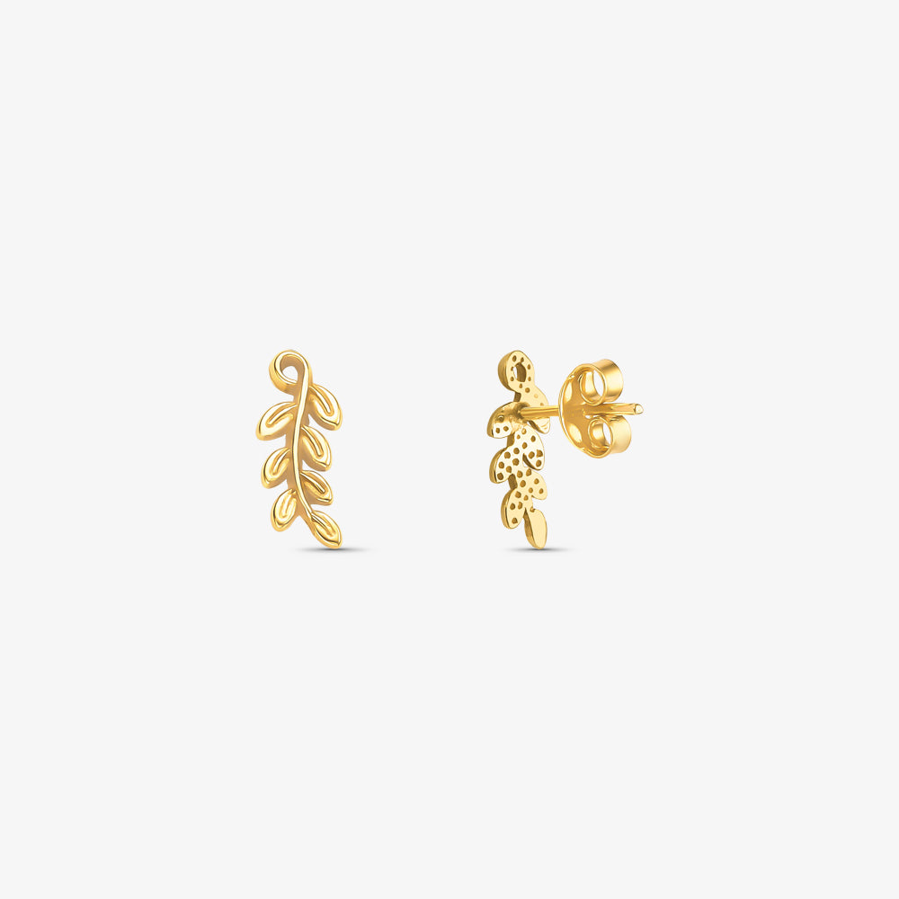 Brinco Folhagem em Ouro Amarelo 18K