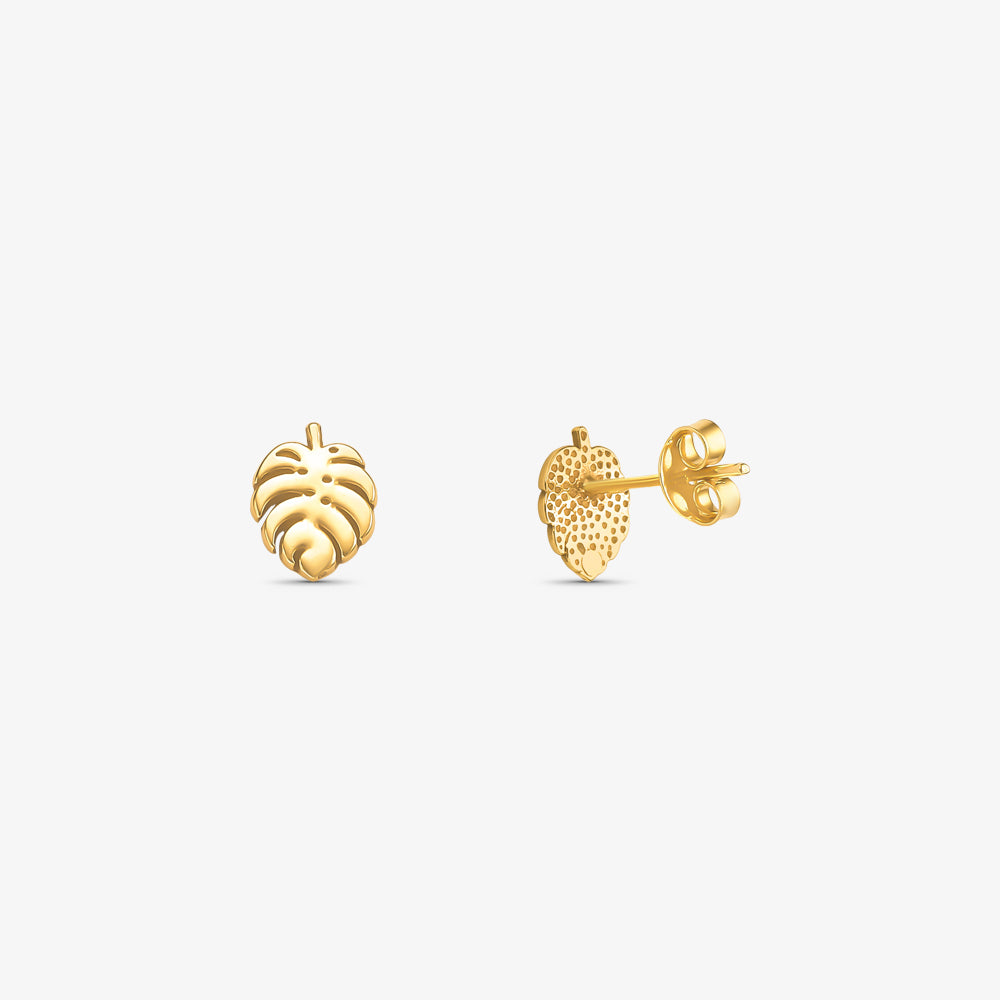 Brinco Folha em Ouro Amarelo 18K
