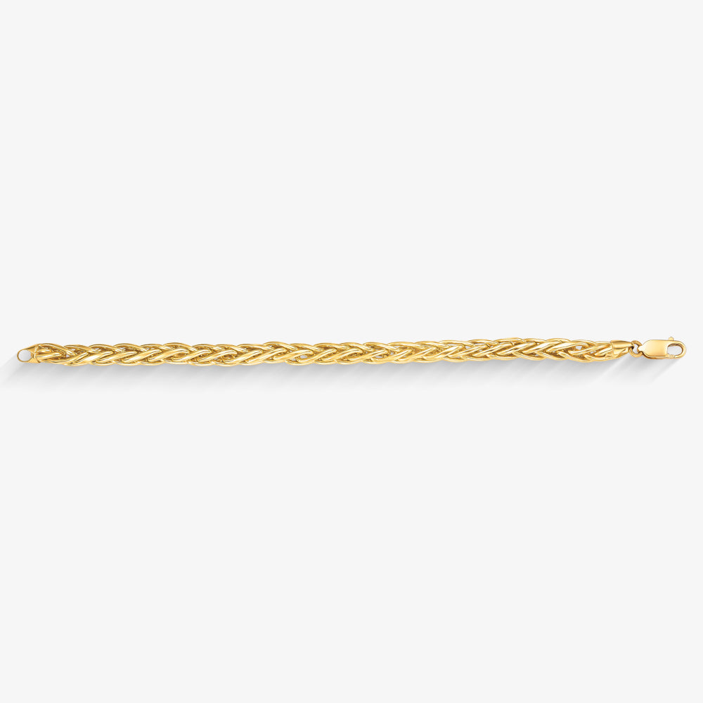 Pulseira Palmeira 10mm em Ouro Amarelo 18K, 21,5cm