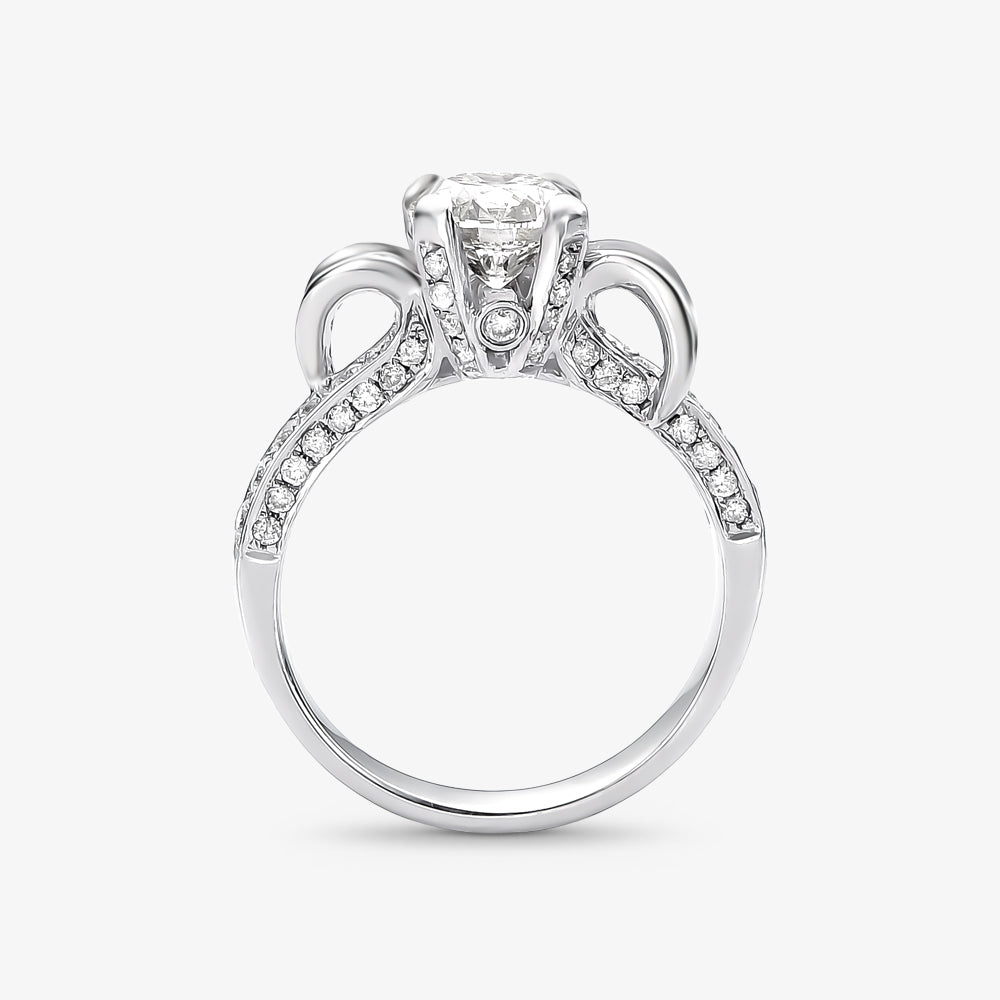 Anel Solitário Valence com Diamante em Ouro Branco 18K