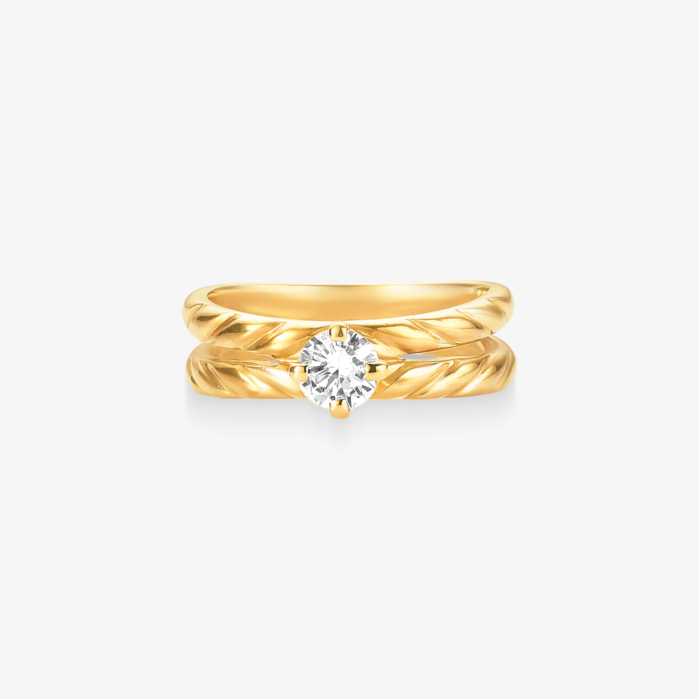 Anel Solitário Belle com Diamante em Ouro Amarelo 18K