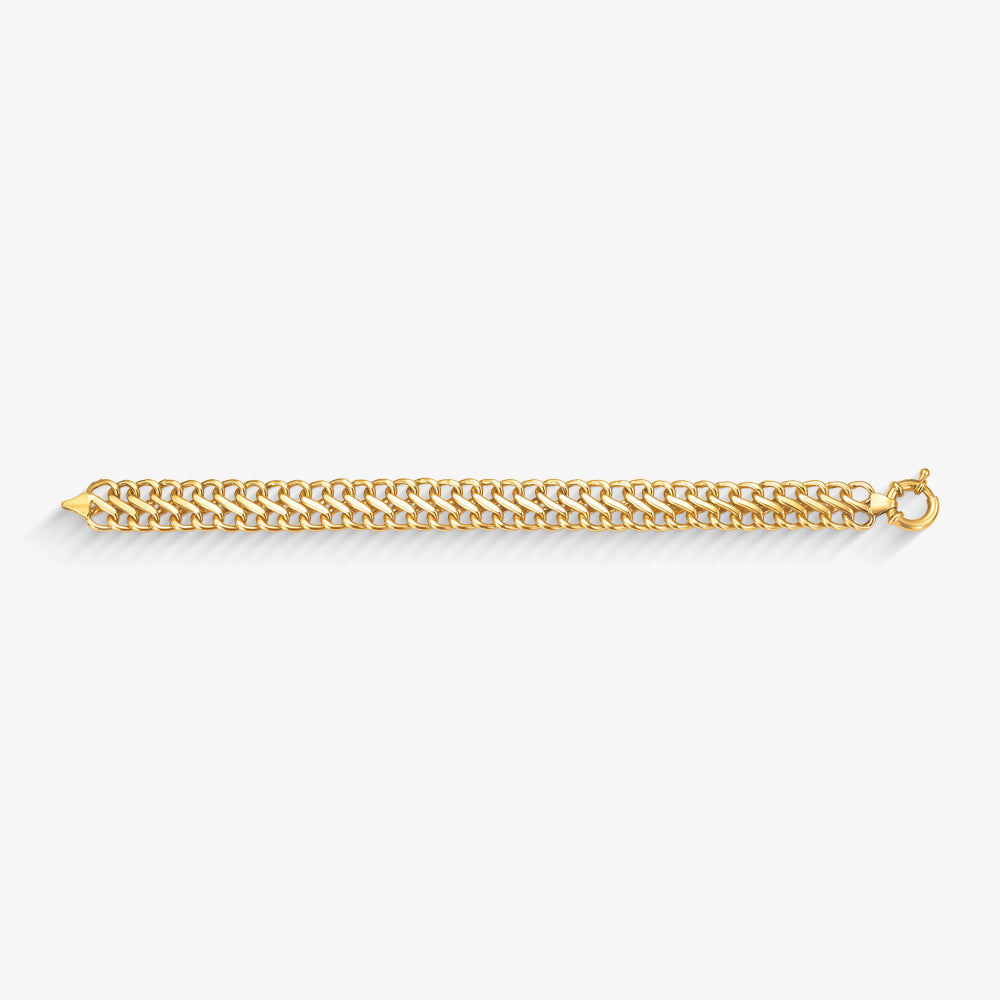 Pulseira Lacraia Fio em Ouro Amarelo 18K, 19cm