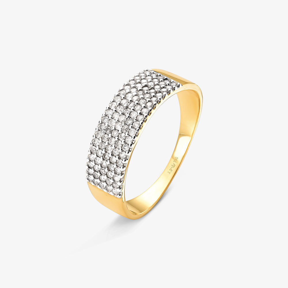 Anel Opus com Diamantes em Ouro Amarelo 18K