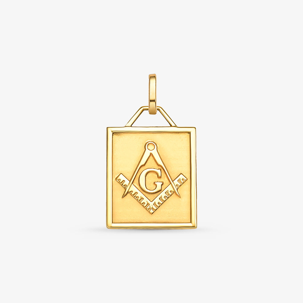 Pingente Placa Maçonaria em Ouro Amarelo 18K