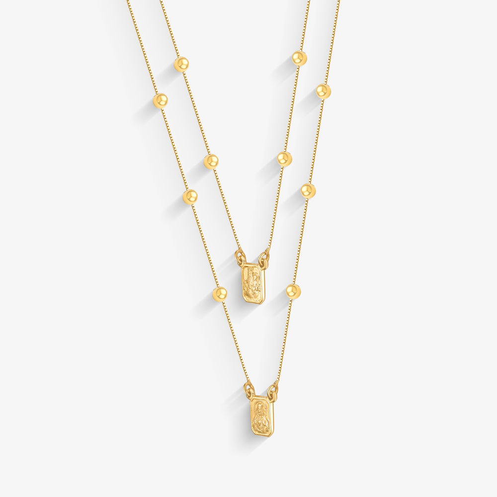 Escapulário Sagrado Coração com Fecho com 50cm em Ouro Amarelo 18K