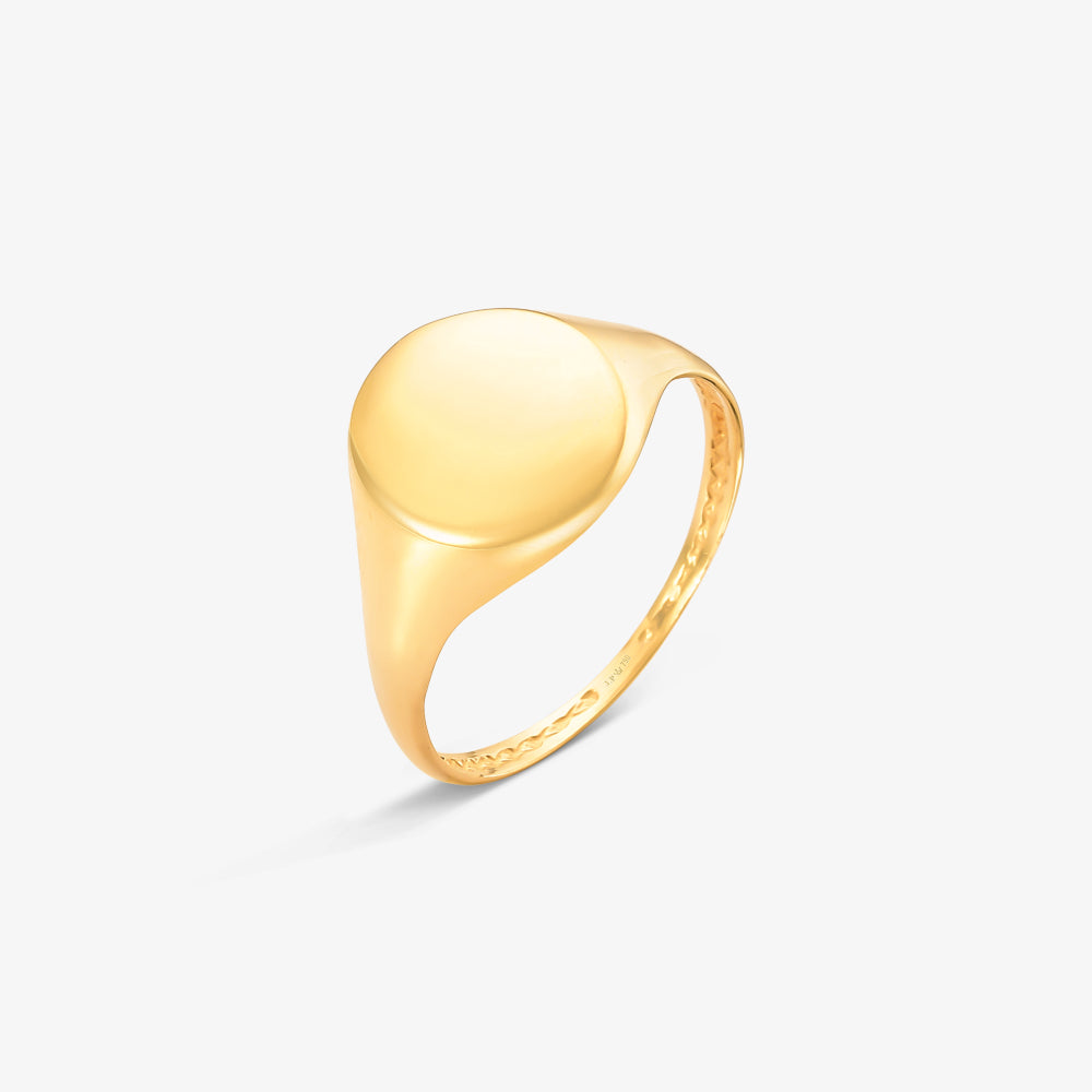 Anel Chapinha Oval em Ouro Amarelo 18K