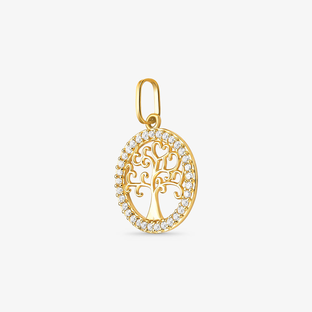 Pingente Árvore da Vida com Pedras em Ouro Amarelo 18K