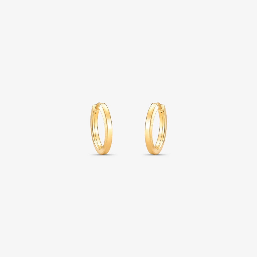 Brinco Argola Redonda Fio Quadrado em Ouro Amarelo 18K