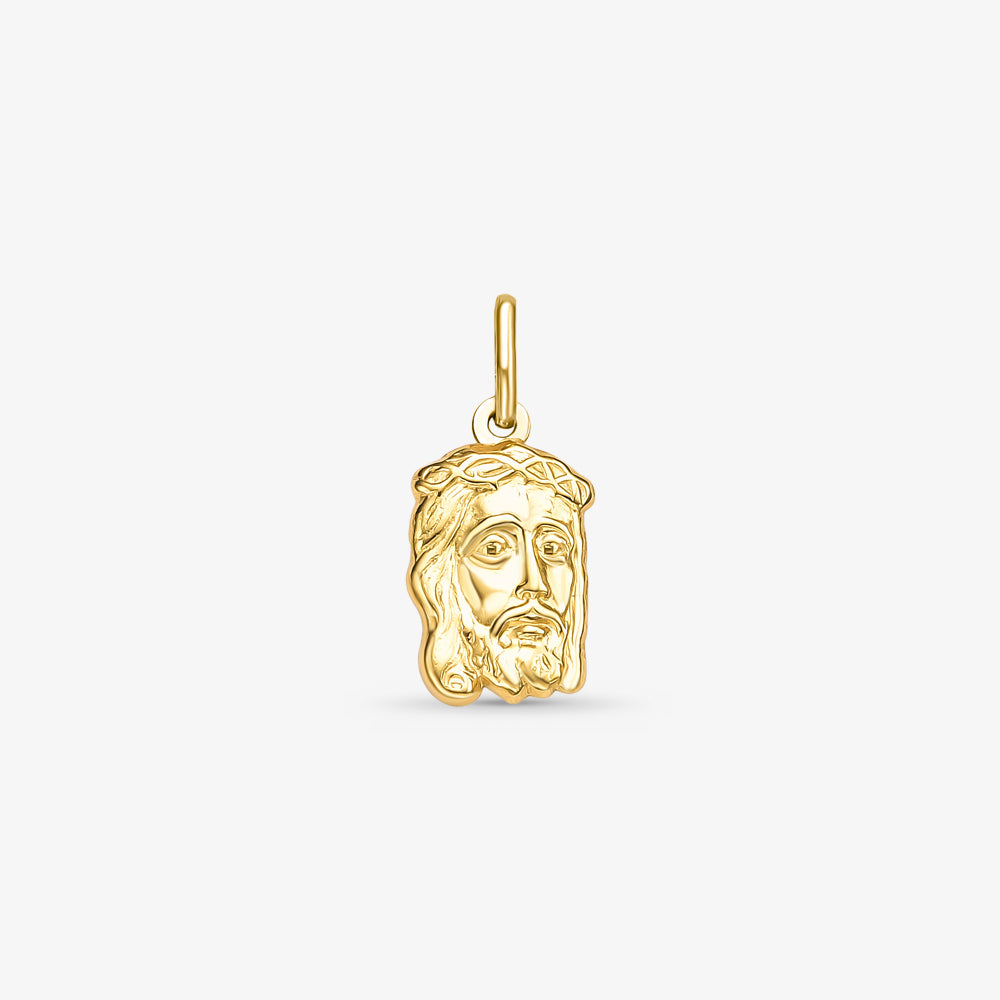 Pingente Face de Cristo Estampado em Ouro Amarelo 18K