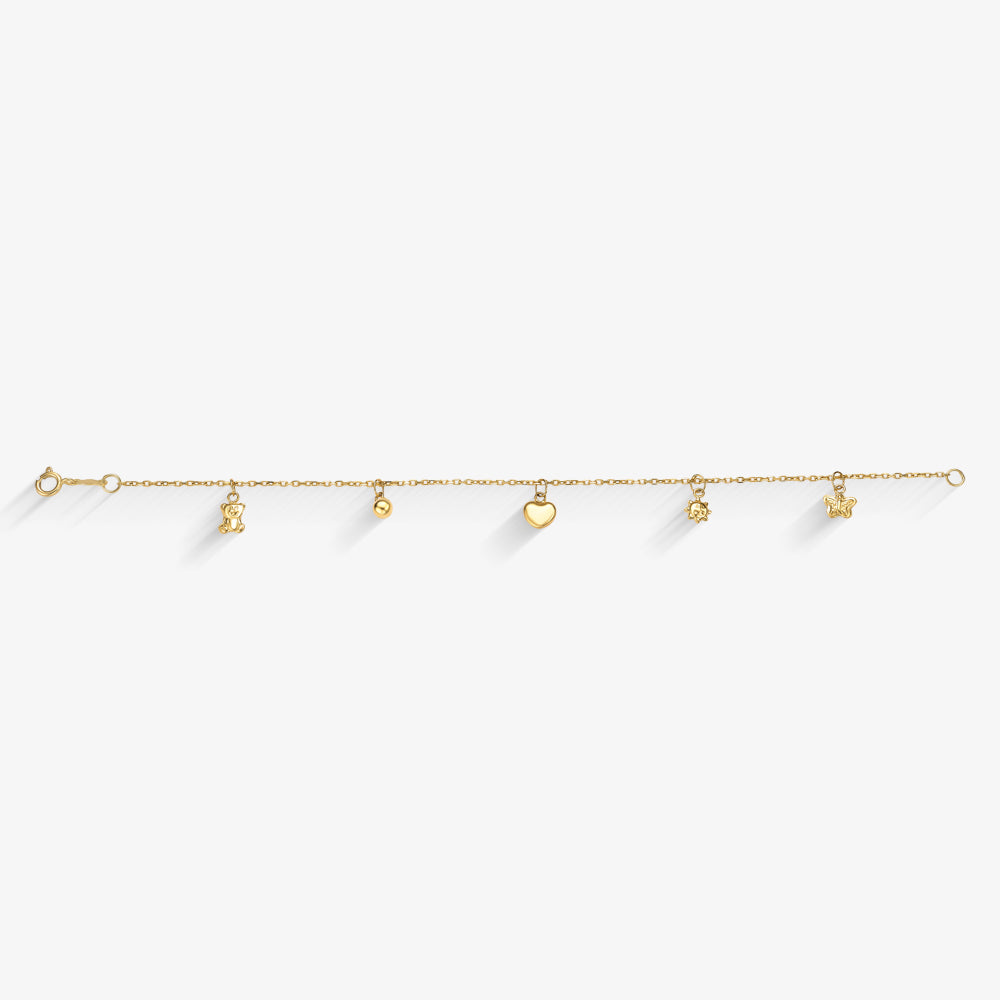 Pulseira Ping Infantil em Ouro Amarelo 18K