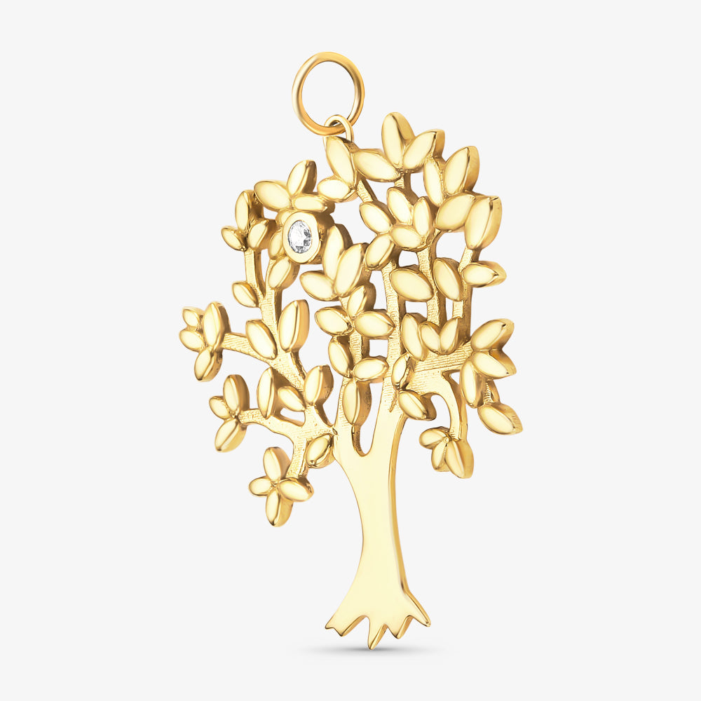 Pingente Árvore da Vida com Pedras em Ouro Amarelo 18K