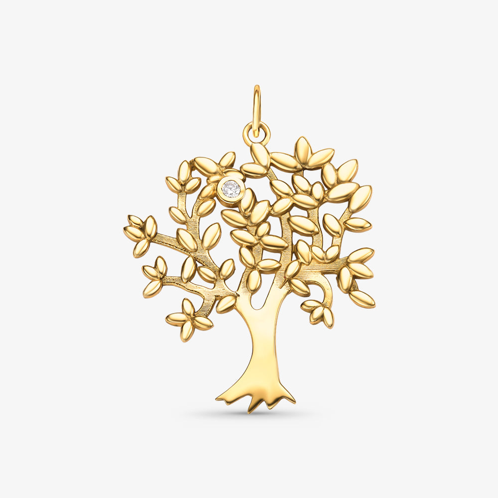 Pingente Árvore da Vida com Pedras em Ouro Amarelo 18K