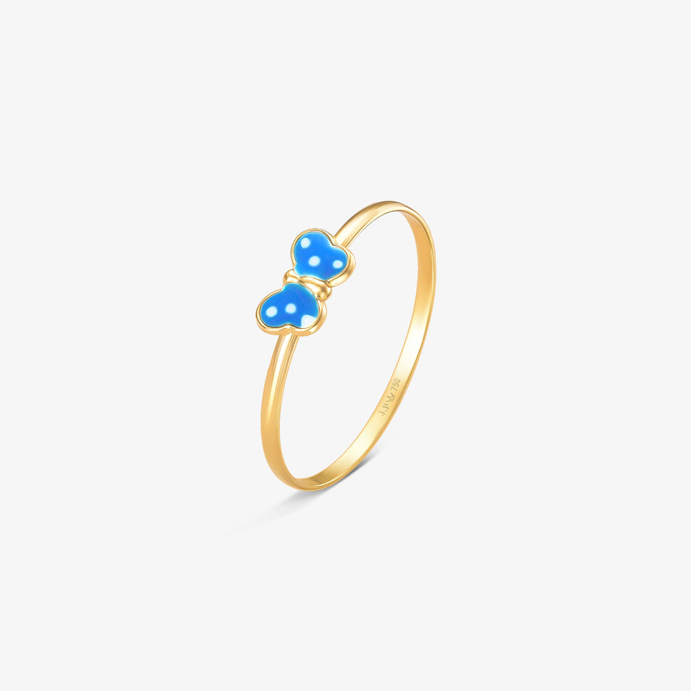 Anel Infantil Borboleta em Ouro Amarelo 18K