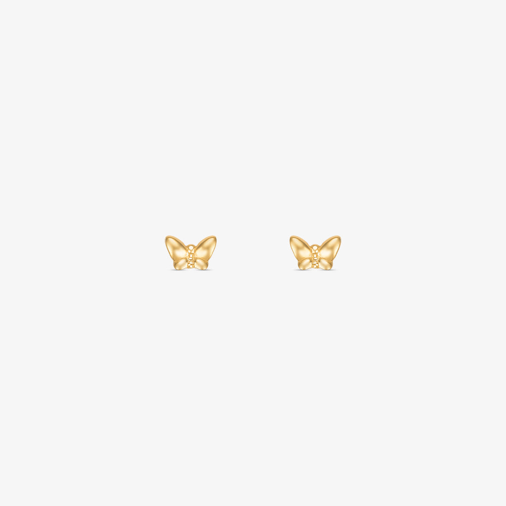 Brinco Micro Borboleta Baby em Ouro Amarelo 18K