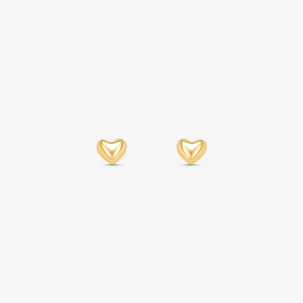 Brinco Baby Coração Forrado em Ouro Amarelo 18K