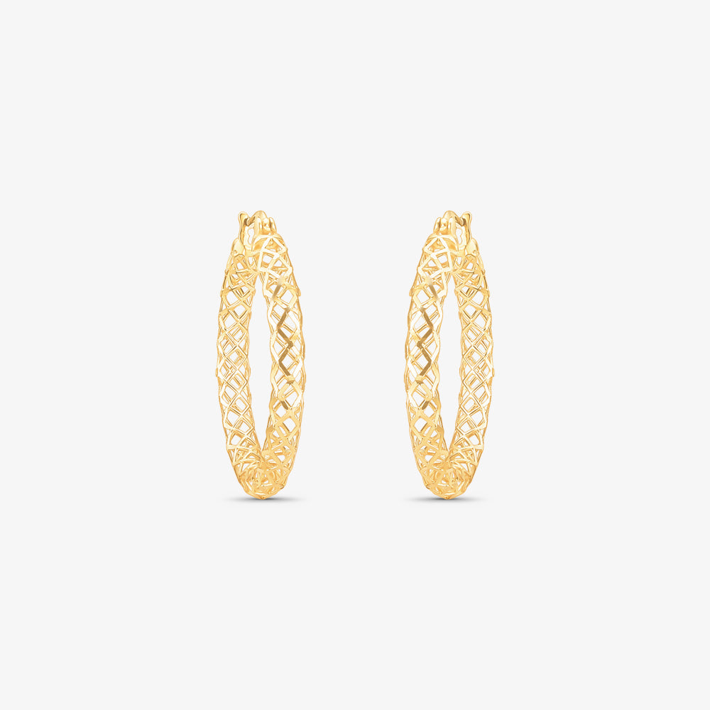 Brinco Argola Vazada em Ouro Amarelo 18K