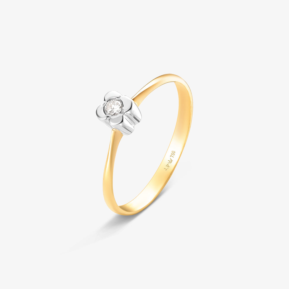 Anel Solitário Oris com Diamante em Ouro Branco 18K