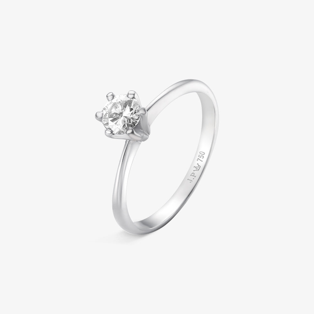 Anel Solitário Infinito com Diamante em Ouro Branco 18K