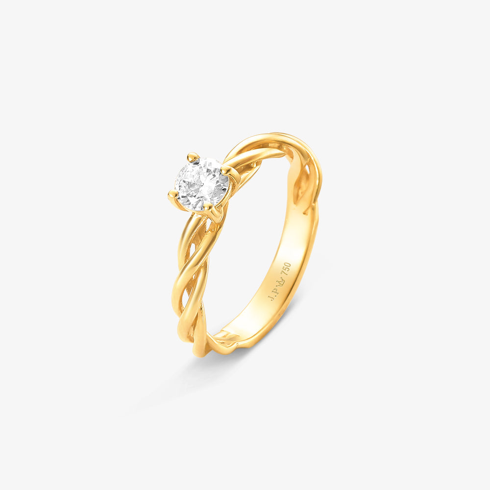 Anel Solitário Onyx com Diamante em Ouro Amarelo 18K