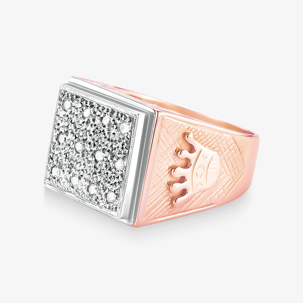 Anel Bicolor com Diamantes em Ouro 18K