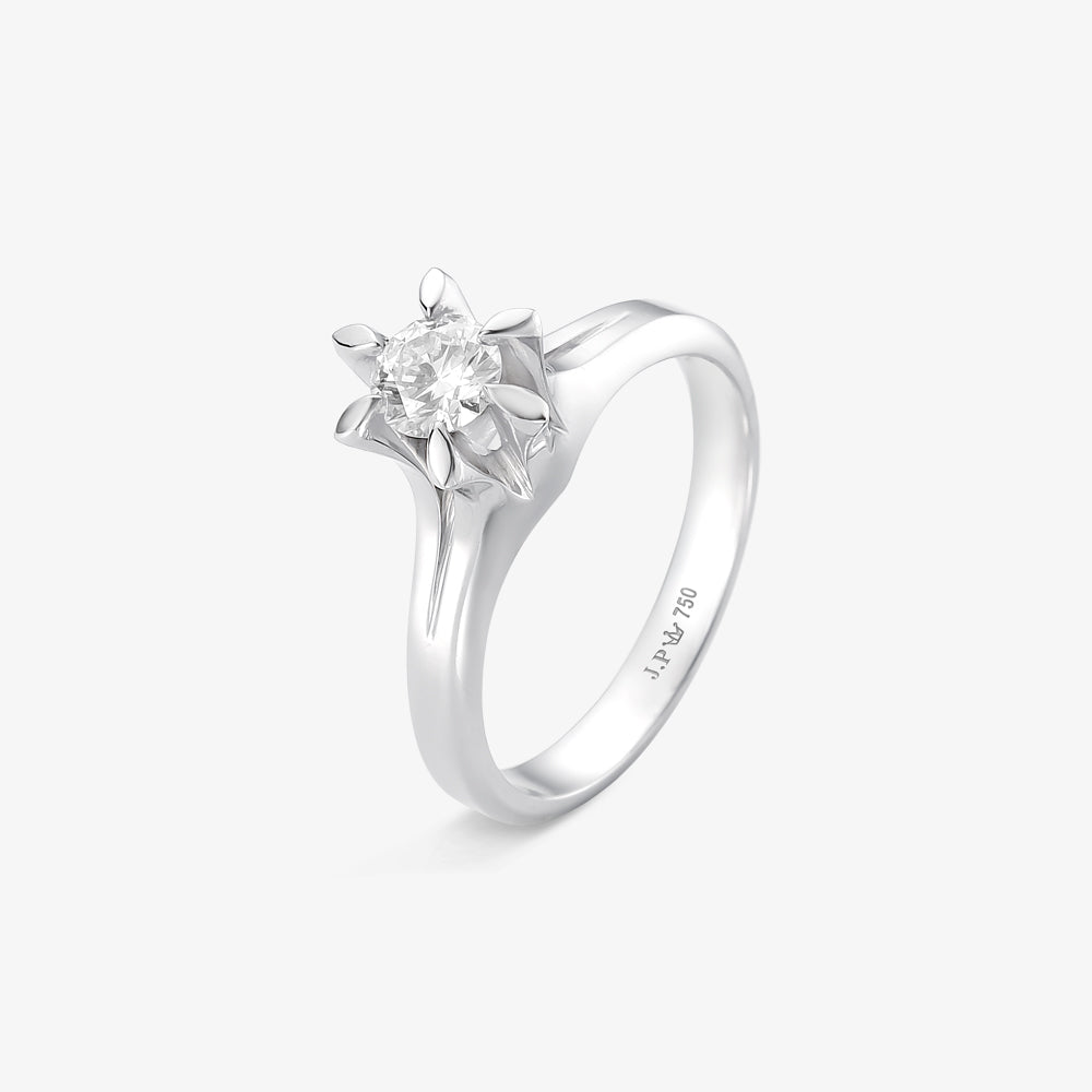 Anel Solitário Rhea com Diamante em Ouro Branco 18K
