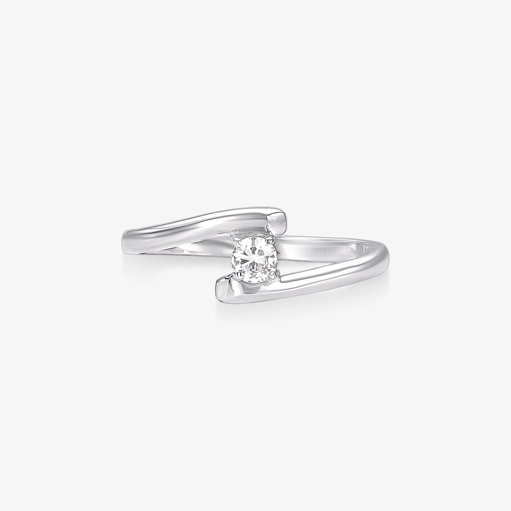 Anel Solitário Preciosa em Ouro Branco 18K