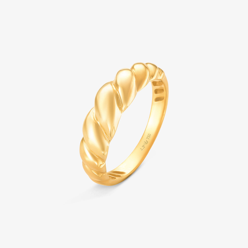 Anel Trançado em Ouro Amarelo 18K