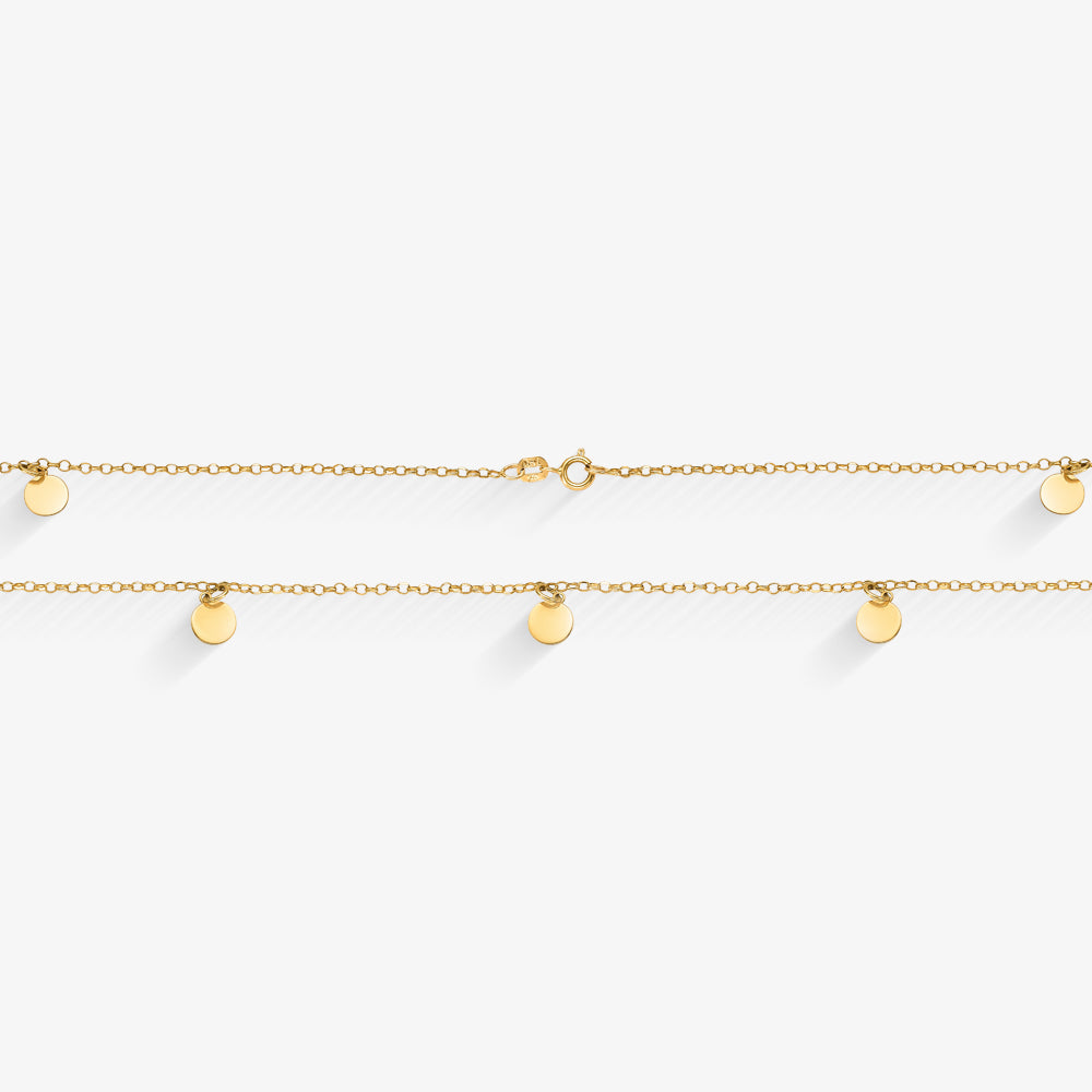 Gargantilha Moedas Elo Português em Ouro Amarelo 18K, 45cm