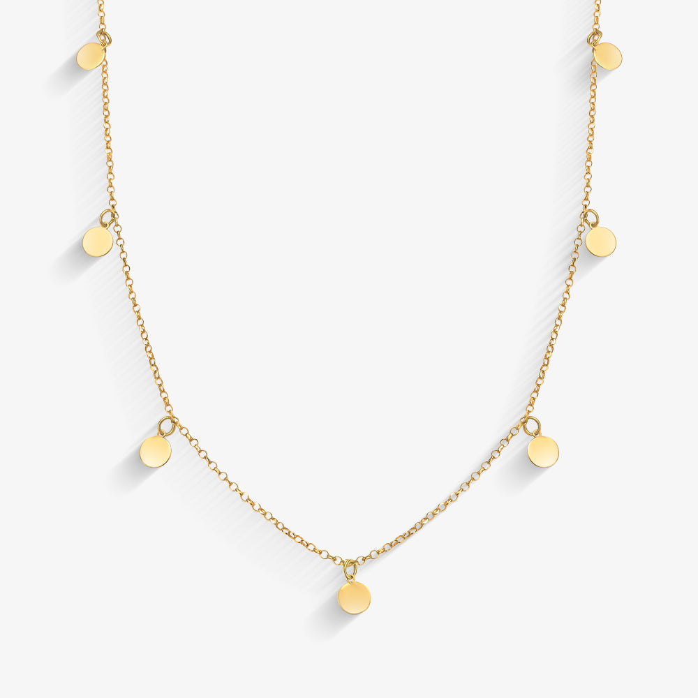 Gargantilha Moedas Elo Português em Ouro Amarelo 18K, 45cm