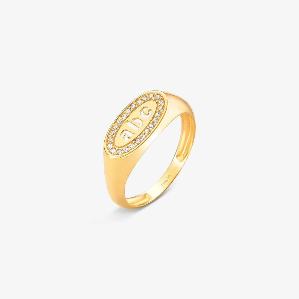 Anel ABC Vazado em Ouro Amarelo 18K