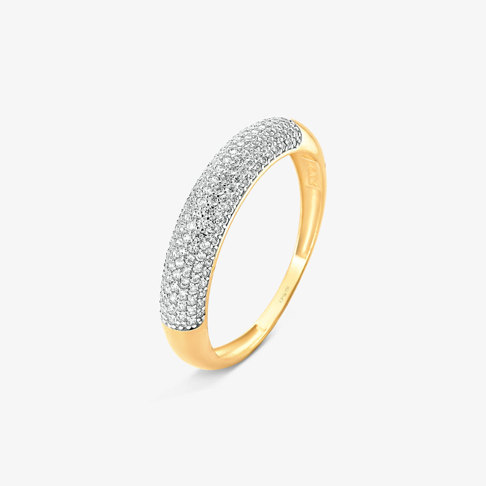 Anel Pavê em Ouro Amarelo 18K