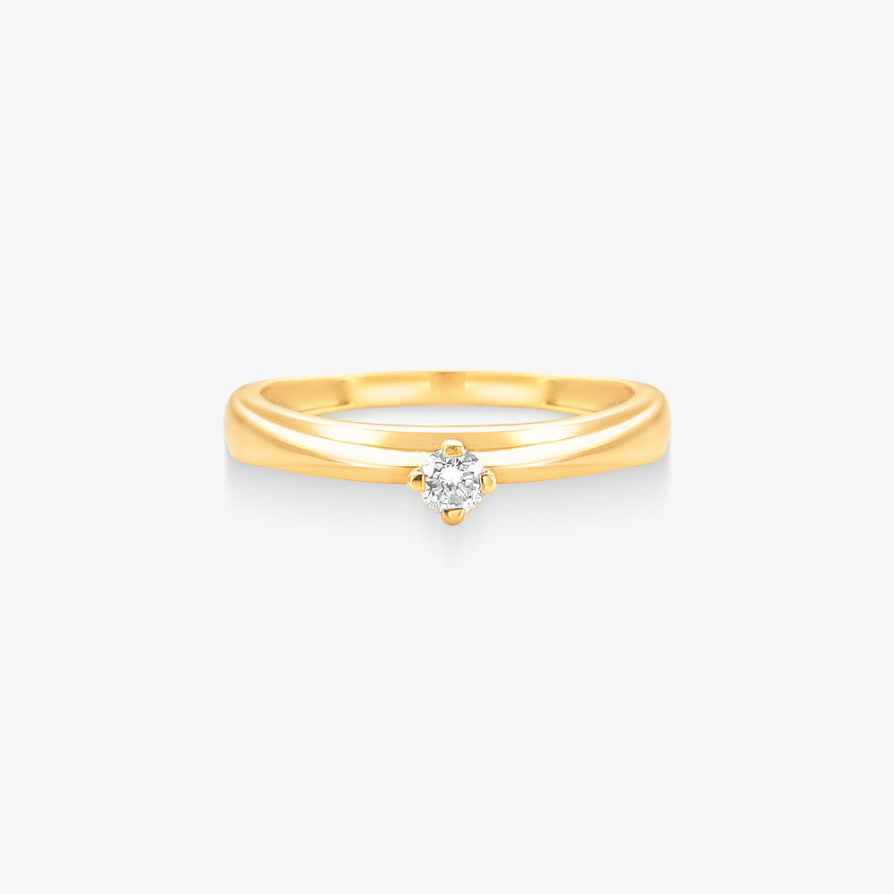 Anel Solitário Nyra com Diamante em Ouro Amarelo 18K