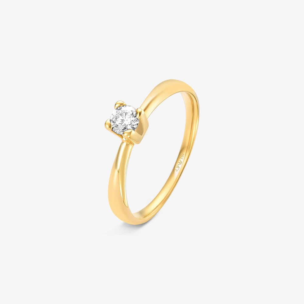 Anel Solitário Arka com Diamante em Ouro Amarelo 18K
