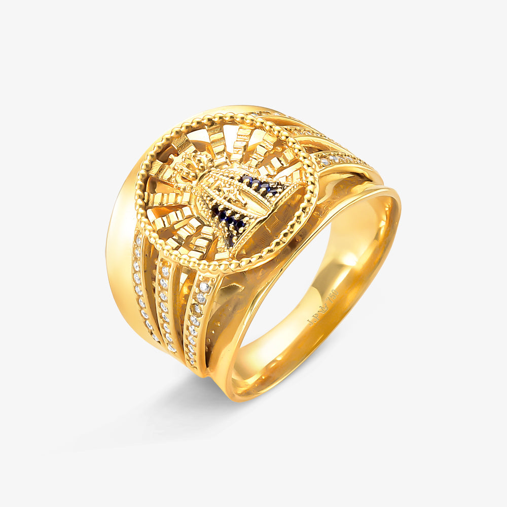 Anel N. Sra. Aparecida em Ouro Amarelo 18K