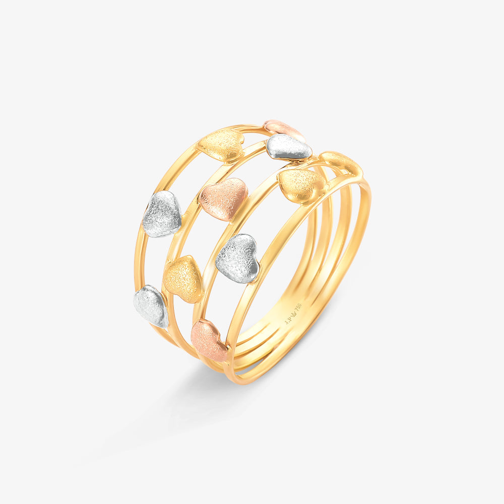 Anel Estamparia Tricolor em Ouro Amarelo 18K