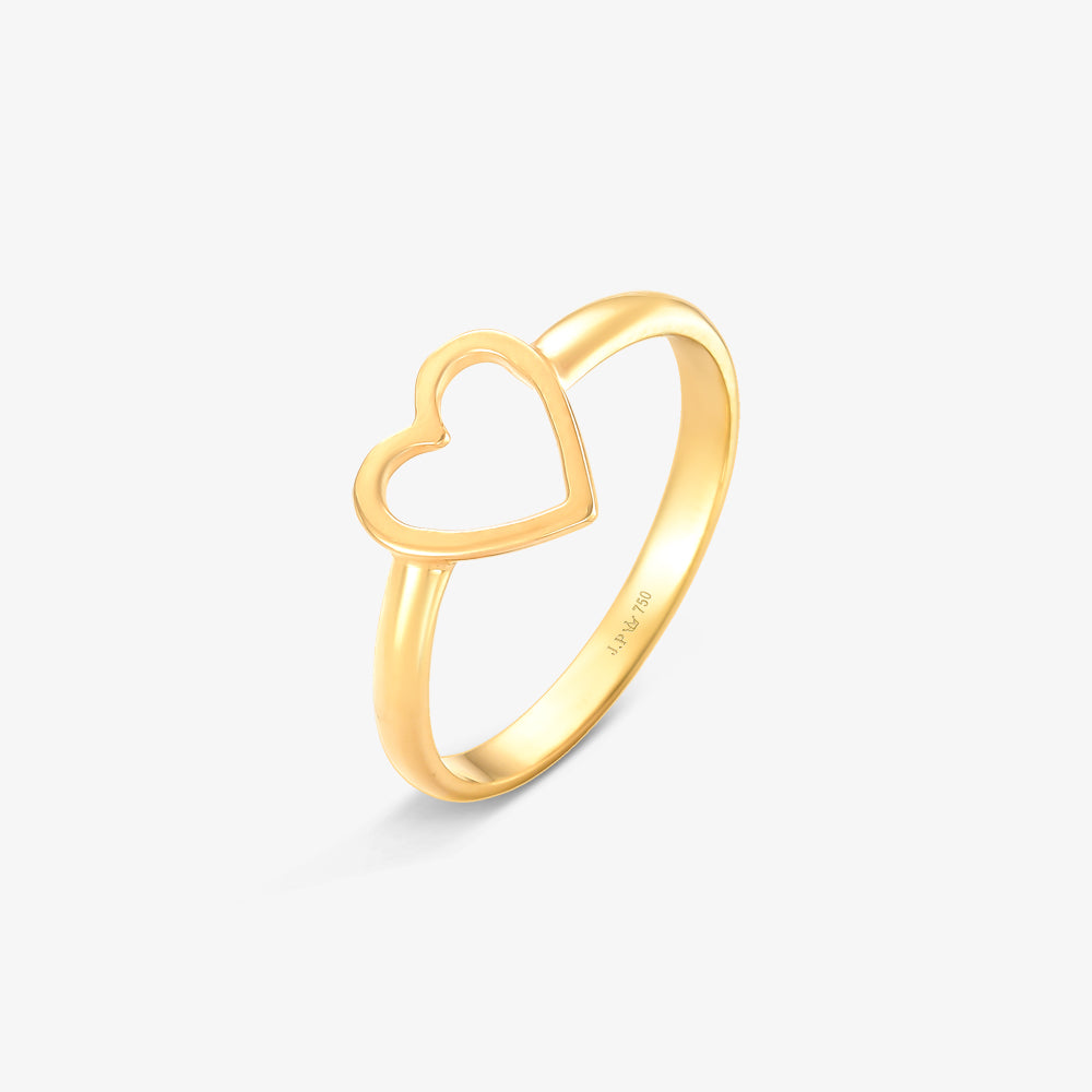 Anel Coração em Ouro Amarelo 18K