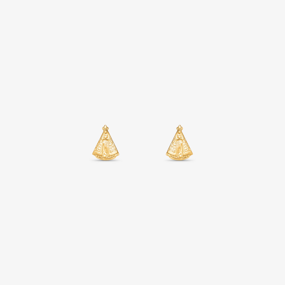 Brinco Nossa Sra. Aparecida em Ouro Amarelo 18K