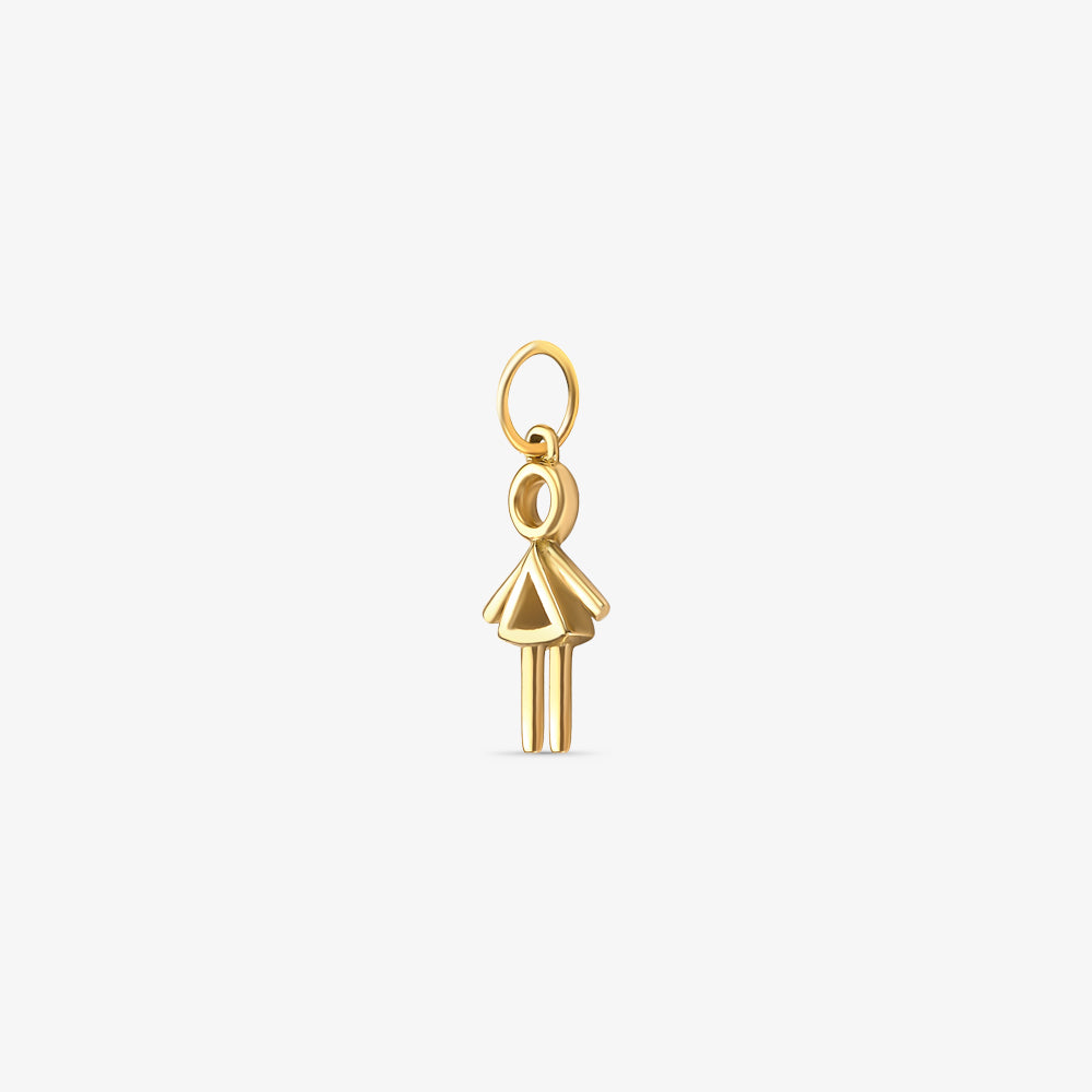 Pingente Palito Menina em Ouro Amarelo 18K