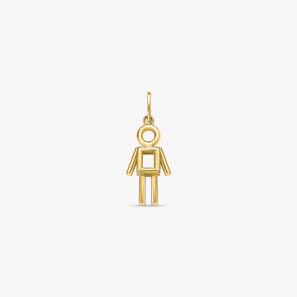 Pingente Palito Menino em Ouro Amarelo 18K