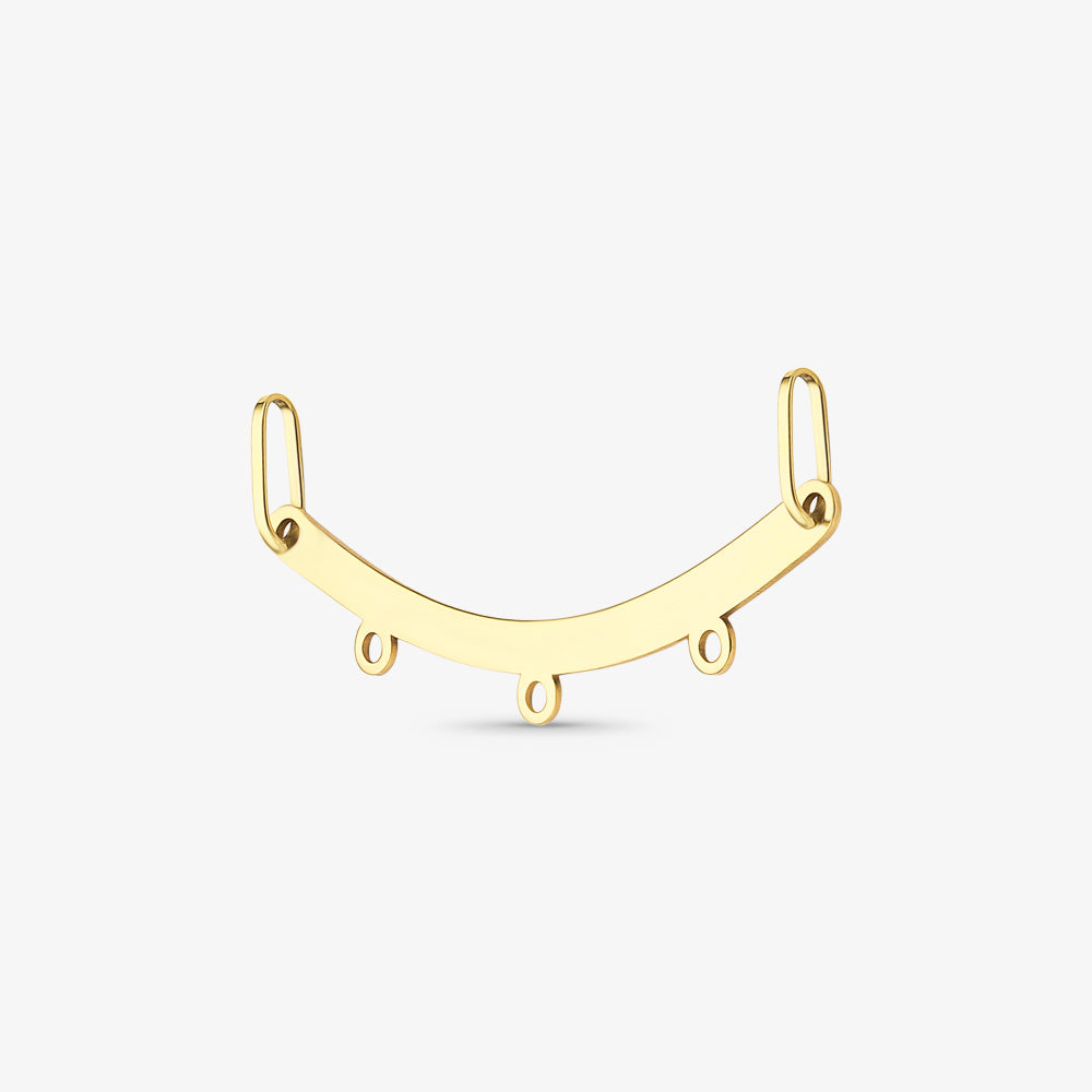 Pingente Canga Lisa com 3 em Ouro Amarelo 18K