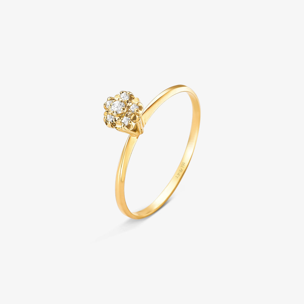 Anel Solitário Prisma III com Diamantes em Ouro Amarelo 18K