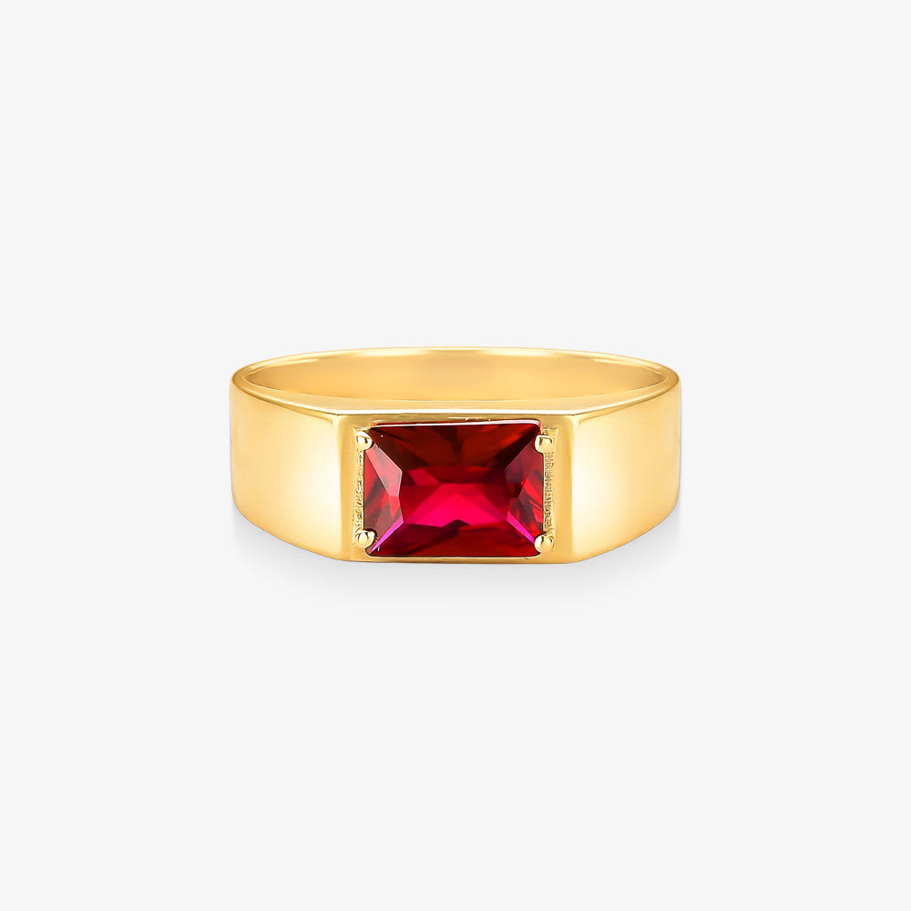 Anel Masculino Força em Ouro Amarelo 18K