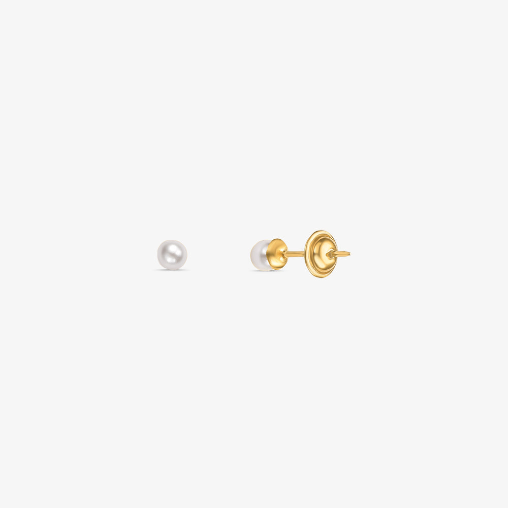 Brinco Pérola Sintética em Ouro Amarelo 18K